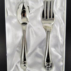 TR CHILD'S BABY TEDDY BEAR SPOON &  FORK SET